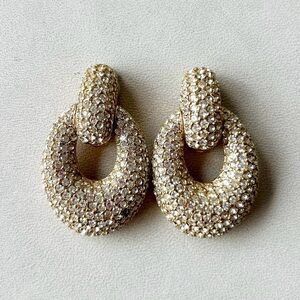 Ciner Pave Diamond Clip On Earrings